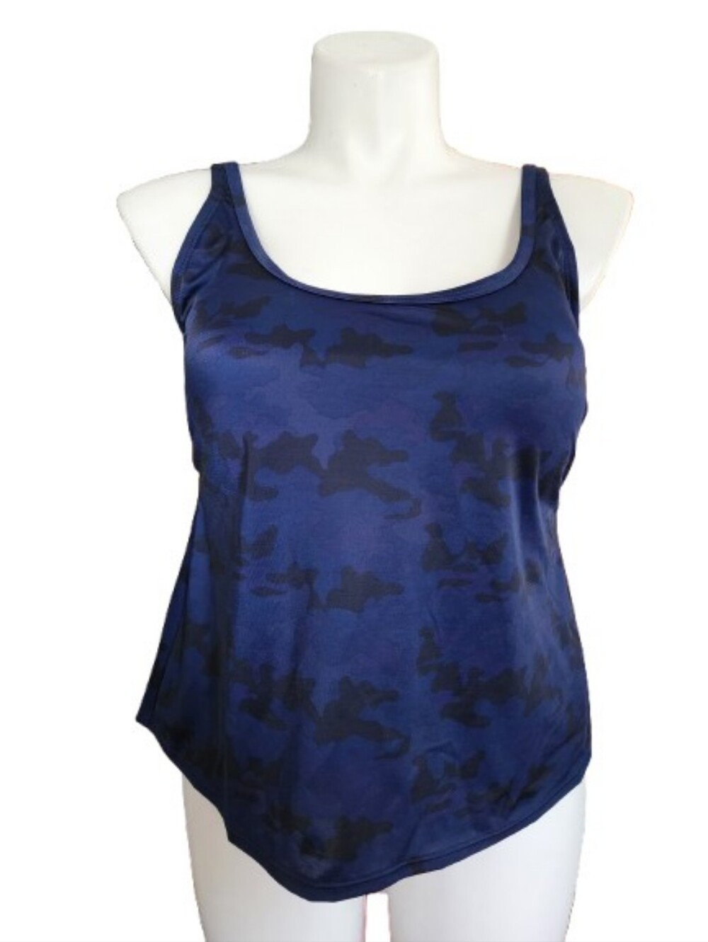 All in Motion Tankini Top Womens 18W Navy Blue Camo NEW